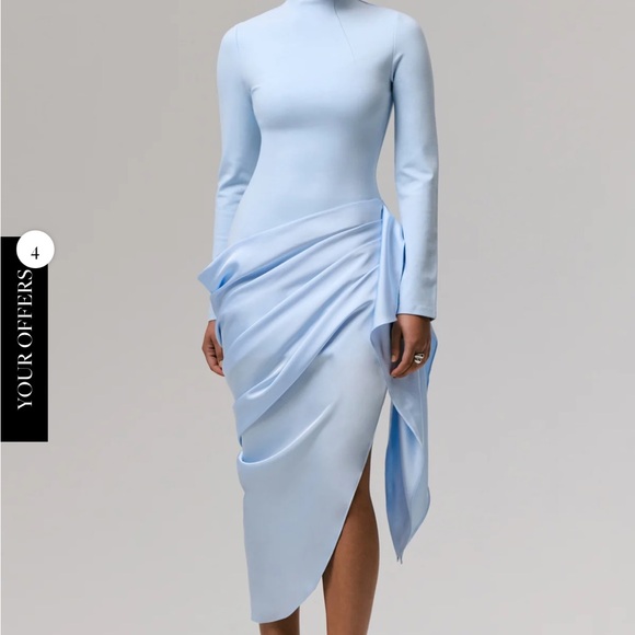 Club London Dresses & Skirts - Chic Sky Blue Long Sleeve Dress